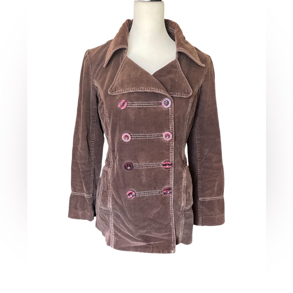 Bebe Vintage Brown Corduroy Jacket, Size XS, Retro Groovy Casual Bohemian Y2K